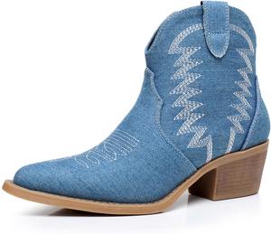 Женские западные ботинки GLOBALWIN, ботинки ковбойские на щиколотку для женщин, 2Yy06 Denim Blue