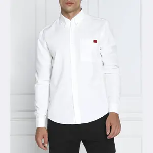 Облегающий крой, избегайте рубашки Hugo, белый