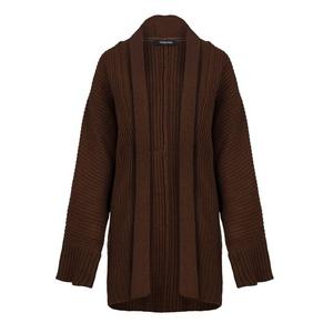 Кардиган длиной до бедра с открытым передом Conquista, коричневый
