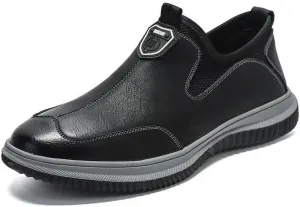 Мужские слипоны-лоаферы, удобная повседневная обувь, дышащие деловые туфли для мужчин, стильные туфли с эластичным воротником для ежедневной носки в офисе Qacksv, черный