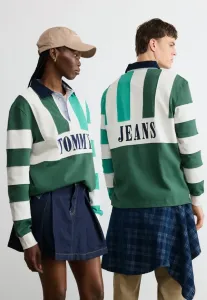 Свободная рубашка-поло для регби с цветовыми блоками Tommy Jeans, Shadow Pine