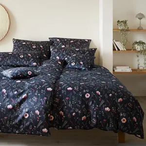 Элегантный комплект постельного белья из сатина Мако, цвет Сорбет, темно-синий, размер 135x200+40x80 Elegante