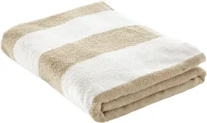 Пляжное полотенце LeGer Home by Lena Gercke "Lija, пляжное полотенце 100х180см", (1 шт.), полотенце с современными полосками из 100% хлопка 100х180 см (1 шт.), бежевый