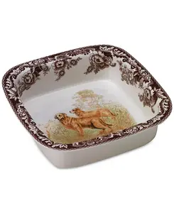 Квадратная тарелка для собак Woodland Spode, brown