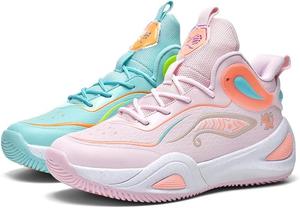 Баскетбольные кроссовки унисекс для женщин и мужчин, высокие, с противоскользящей и износостойкой подошвой, для занятий спортом на открытом воздухе, волейболом, фитнесом и амортизацией Generic, розовый