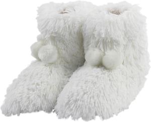 Меховые плюшевые тапочки-ботиночки для женщин, теплые домашние тапочки с противоскользящей подошвой для дома и спальни Amzhom, Ivory