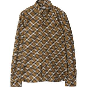 Винтажная клетчатая рубашка Burberry, бежевый