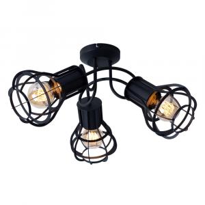 Globo Lighting Потолочный светильник, сетчатый дизайн, матовый черный цвет