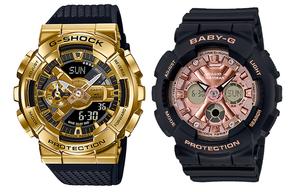 Унисекс парные настольные часы серии Gold Watch CASIO