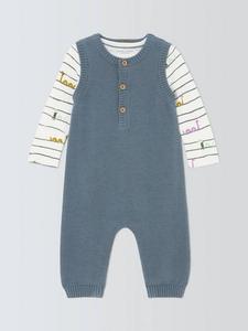 Детский комплект: вязаные комбинезон и кофта с длинным рукавом John Lewis, Blue