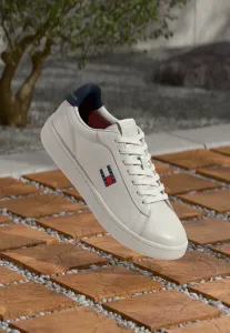 Архивные кожаные кроссовки для корта Tommy Jeans, Red/Blue/White