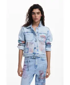 Женская джинсовая куртка с нашивками Desigual, синий