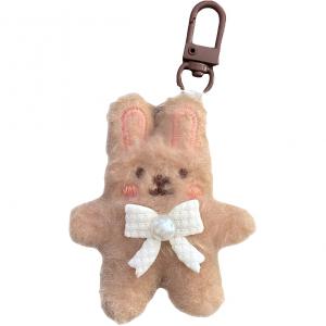Милая плюшевая подвеска с бантом в виде кролика высотой 7,5 см ROUERXIONG, хаки