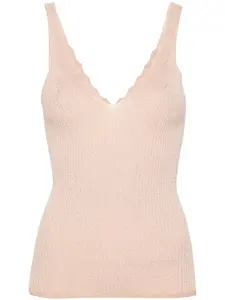 Топ в рубчик с люрексом TWINSET, розовый
