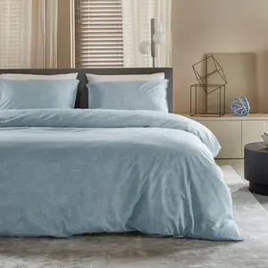 Постельное белье Damai «Эбба со структурированным эффектом», в элегантных тонах, 100% хлопок, на молнии, цвет softblau