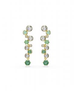 Серьги-подвески Constella с золотистым покрытием Swarovski, Green