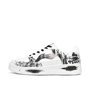 LINING Понтонные лодки нескользящие и износостойкие утолщенные низкие кроссовки для скейтбординга мужские black white