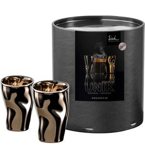 Платиновый набор стаканов для эспрессо Unik, 2 предмета 100 мл/ч: 8,5 см Eisch, серебро