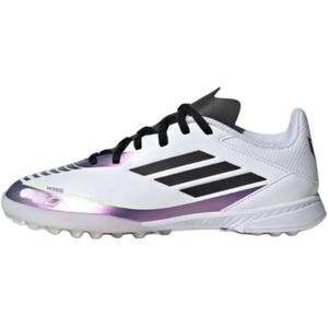 Футболка F50 противоскользящие износостойкие низкие детские футбольные бутсы белый Kids' Adidas, Cloud White/Core Black/Purple