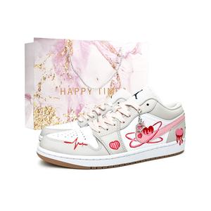 Air 1 Heartbeat Orbital устойчивые к истиранию низкие баскетбольные кроссовки мужские серый Jordan, розовый