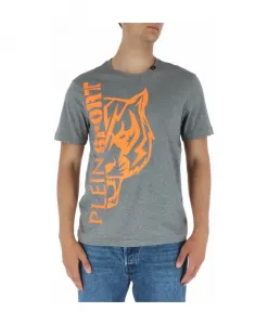 Футболка из серого хлопка с принтом Plein Sport, серый