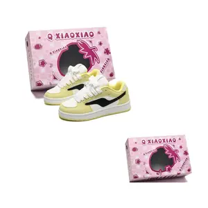 Circle small Женские скейтерские кроссовки низкие желто-голубые градиентные с розово-голубым переходом кастэрд, цвет Custard