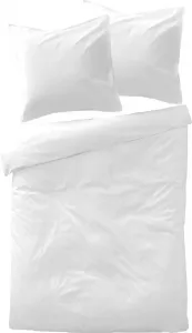 Комплект постельного белья JACK Mako Satin 135x200 см, 2 предмета, однотонный, антрацитовый, белый, серый, светло-голубой, элегантный, шелковистый, белый