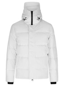 CASH-MERE.CH Пуховая парка с капюшоном и кашемировой подкладкой белого цвета