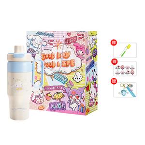 Термостакан Sanrio, Cinnamoroll (Cup Brush + Straw Brush + 3D Stickers + Keychain + Gift Bag)