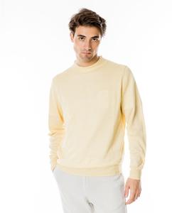 Светло-желтый мужской льняной свитер с круглым вырезом Wickett Jones, желтый