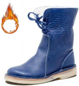 Винтажные ультрамягкие водонепроницаемые сапоги с шерстяной подкладкой, женские слипоны, ортопедические водонепроницаемые снегоступы для диабетиков No Brand, 12 Blue