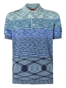 Полосатая хлопковая рубашка-поло Missoni, синий