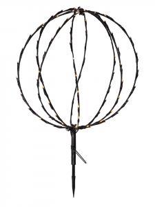 STAR Trading Светодиодный солнечный садовый колышек "Сфера" черного цвета - (Ш)40 x (В)54 см