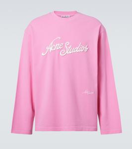 Футболка из хлопкового джерси с логотипом Acne Studios, Bubble Pink