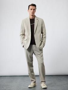 Приталенный пиджак Koton, бежевый