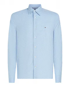 Мужская рубашка из поплина с мелким принтом больших размеров Tommy Hilfiger, светло-голубой