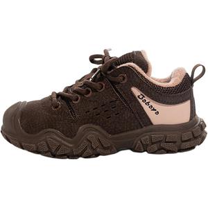 Babaya Антискользящие и износостойкие утепленные низкие детские повседневные кроссовки brown kids'