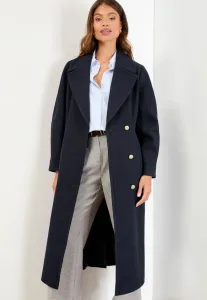 Классическое удлиненное пальто с одним овальным рукавом и завышенной талией. Lipsy, Navy