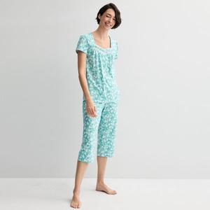 Женский комплект пижамы из топа и брюк Croft & Barrow, цвет two tone narcissus