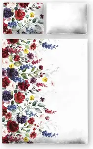 Постельное белье, хлопковый сатин, эксклюзив, премиум 160х200 разноцветные цветы MARKIZETA HOME