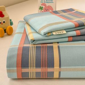 Yalu Комплект постельного белья из грубого льна (простыня 230х270 см, 2 наволочки), цвет Gunei-Lv, утолщенный