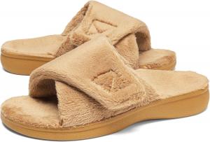 Женские домашние ортопедические тапочки SOLLBEAM с поддержкой свода стопы, ортопедической пяточной чашкой и регулируемой посадкой для женщин, Brown