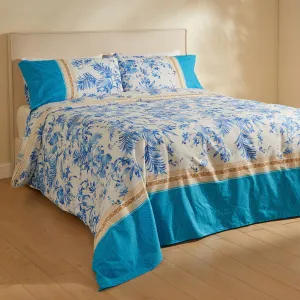 Комплект постельного белья Ibiscus Tatoo Bassetti, с пододеяльником, хлопок, синий