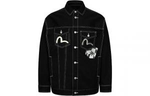 Джинсовая куртка мужская черная Evisu, черный