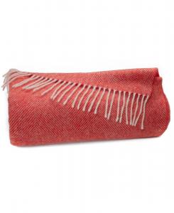 Плед из овечьей шерсти породы Шетландские овец в елочку, 55 x 72 дюйма Southampton Home, Watermelon