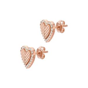 EMPORIO ARMANI Серьги-гвоздики из стерлингового серебра с розовым золотым покрытием