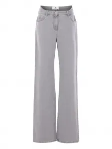 Джинсы с вышитыми карманами Elisabetta Franchi, серый