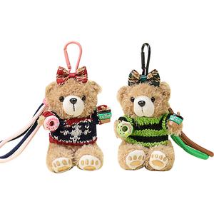 Плюшевый кулон медвежонок Sweetheart Bowknot Cookie высотой 10 см MENGMENGBUNNY, синий/черный