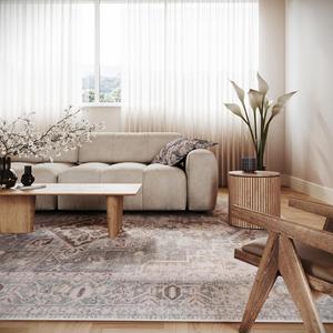 Ковер nuLOOM, 183 x 275 см,  Sereia Medallion машинной стирки для гостиной спальни столовой, Grey