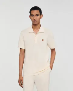 Мужская поло с кожаным логотипом Sandro, бежевый